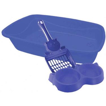 Imagem de Kit Gato Luxo 3X1 Pet Injet - Azul