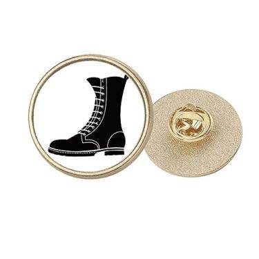 Imagem de Botas altas masculinas pretas padrão redondo metal dourado broche clipe, Medium, não aplicar