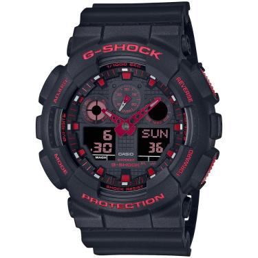 Imagem de Relógio CASIO G-SHOCK masculino anadigi red GA-100BNR-1ADR