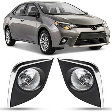 Imagem de DLAA Faróis de neblina compatíveis com Toyota Corolla/Altis L/LE/LE ECO 2014 2015 2016 Conjunto de lâmpadas de neblina transparente lente transparente de substituição
