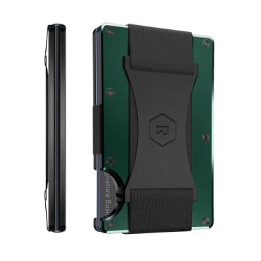 Imagem de Carteira Masculina Ridge, Compacta, Minimalista, Porta-cartões, Bolso frontal, Proteção RFID, Alça de Dinheiro, Verde floresta, One Size