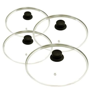 Imagem de Jogo Tampas De Vidro Avulsas Para Panelas 16 22 24 E 28 Cm