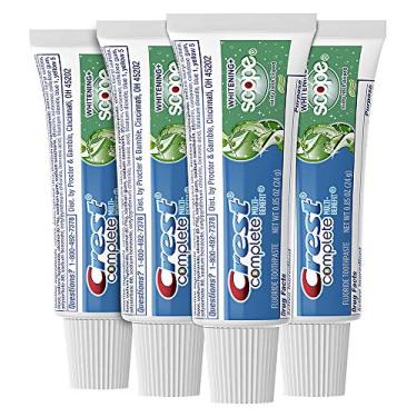 Imagem de Crest Pasta de dente com menta para clareamento completo, tamanho de viagem, pacote com 4