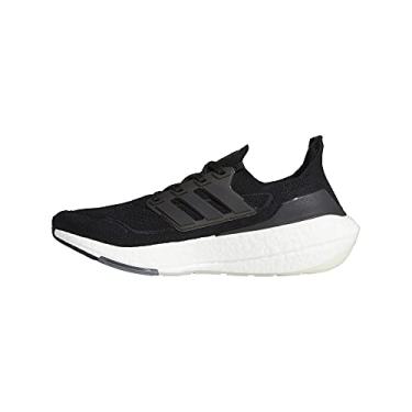 Imagem de adidas Tênis de corrida masculino Ultraboost 21, Preto/Preto/Cinza, 6.5