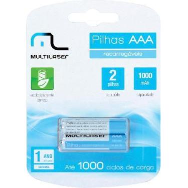 Imagem de Pilha Recarregavel AAA 1000MAH CB051 - Blister com 2 - Multilaser
