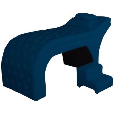 Imagem de Maca Estética Detalhe em Capitonê Suede Cores - DS Estofados, Azul Mar