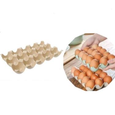 Imagem de Organizador Bandeja Porta Ovos Plástico Para 15 Ovos - Fwb, Bege