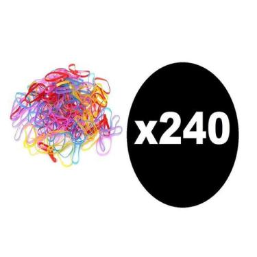 Imagem de Kit 240 Xuxinhas Elástico Cabelo Silicone Colorida penteado - Lynx pro