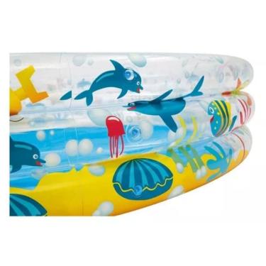 Imagem de Piscina Redonda Azul Inflável 480L De Pvc Com 3 Níveis Para Crianças De 2 A 12 Anos Deep Dive