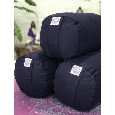 Imagem de Bolster Yoga Almofada Cilindríca - Mandala Yoga, azul marinho