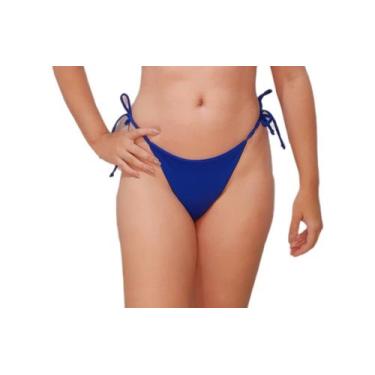 Imagem de Calcinha de biquíni avulsa de amarrar liso fio dental - DE UMA MARIA P