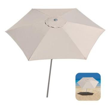 Imagem de Ombrelone Guarda Sol 2,4m Sombreiro Alumínio Malibu Jardim Praia Pisci