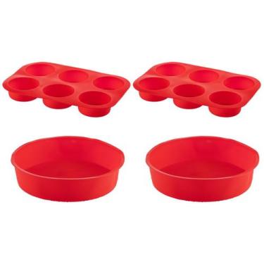 Imagem de Jogo Forma Silicone Cupcake + Forma Redonda Sortida - 4Un - QUALITY HO
