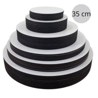 Imagem de Cake Board Para Bolo 35cm em MDF 3mm Branco de Alta Qualidade kit 10 U