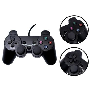 Imagem de Kit 2 Controles PS2 Com Fio Manete Jogos Alta Resistência