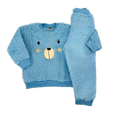 Imagem de Conjunto Teddy Dupla Face Peluciado Quentinho Inverno Casaco - Fofotin