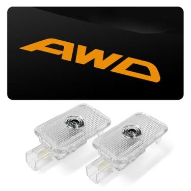 Imagem de JHGFVC 2 peças de projetor de logotipo de luz de porta de carro para acessórios Subaru Outback, projetor de cortesia não desvanece, lâmpada a laser, luzes LED de boas-vindas com sombra fantasma (AWD