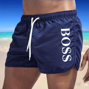 Imagem de Shorts de banho masculinos coloridos de verão azul escuro - Generic