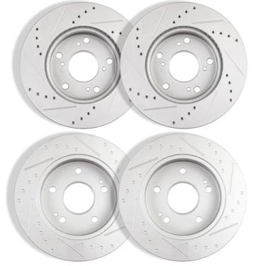 Imagem de ECCPP 31601 31227 Rotores de freio a disco sólido dianteiros ventilados e traseiros adequados para Honda Civic 2012