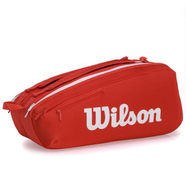 Imagem de Raqueteira Wilson Super Tour 9Pk Vermelha e Branca