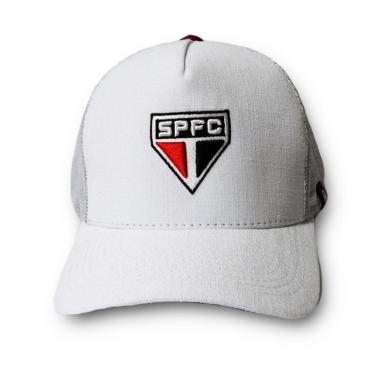 Imagem de Boné São Paulo Trucker Branco Spfc  - Unissex Licenciado-Unissex