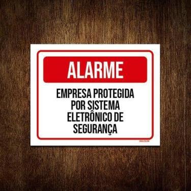 Imagem de Kit 5 Placas Alarme Empresa Protegida Sistema Segurança - Sinalizo.Com
