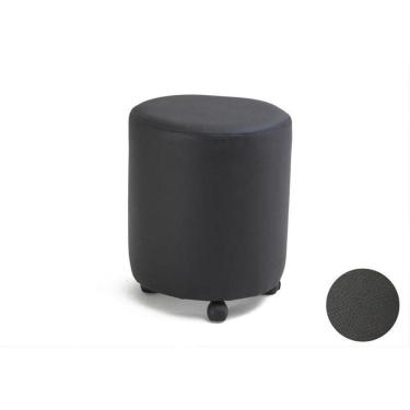 Imagem de Puff Decorativo Rolon Com Rodízios Corano Preto C - 05 - Domi