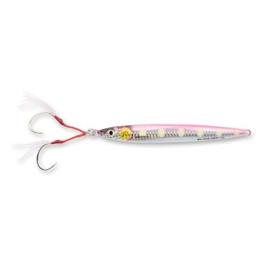 Imagem de Savage Gear Isca de pesca Slim Jig Minnow, 340 g, brilho rosa, contornos e movimentos realistas, ótima para mirar peixes e pelágicos, chocalho embutido