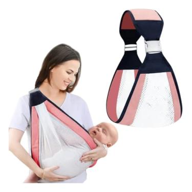 Imagem de Canguru Ergonômico para Bebê, 0-48 Meses, Transversal, Rosa, Tela Respirável