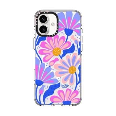 Imagem de CASETiFY Capa transparente para iPhone 16 Plus [não amarela/2 m. Proteção contra quedas de grau militar/compatível com Magsafe] - Margarida mística - transparente