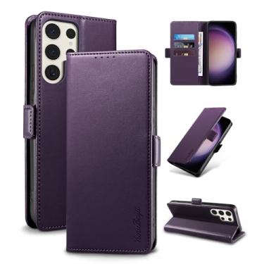 Imagem de YunuBeyii Capa Carteira para Samsung S23 Ultra - [Bloqueio RFID] Capinha Flip Magnética para Celular de Couro PU de Luxo com Suporte,Case Proteção,Rsistente,Antichoque, Roxo