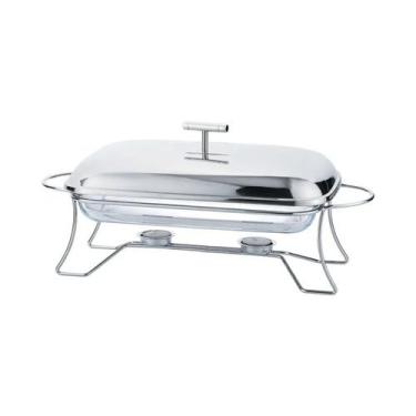 Imagem de Rechaud retangular 2,2l vidro com inox mimo style