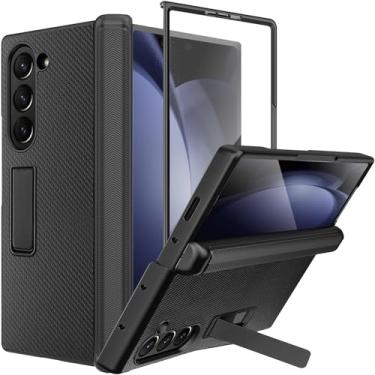 Imagem de NINKI Capa para Samsung Galaxy Z Fold 7 com capa de dobradiça e suporte, protetor de tela integrado, de couro fosco fino, à prova de quedas, Galaxy Z Fold7, capa para Samsung Zfold 7 – Fibra de