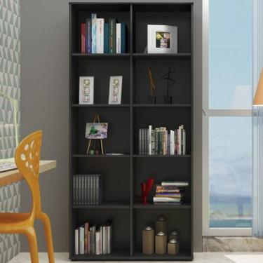 Imagem de Estante para Livros Clean 8 Prateleiras Preto - Artany - Artany Móveis