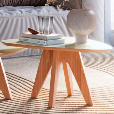 Imagem de Mesa de Centro Orgânica 100% Mdf Off White/Freijo Tb613 - Dalla Costa