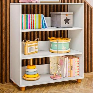 Imagem de Estante para Livros Montessoriano 3 Prateleiras Branco - Olivar Móveis