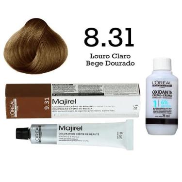 Imagem de Coloração Majirel 8.31 Louro Claro Bege Dourado + Emulsão Oxi 20 Vol. 