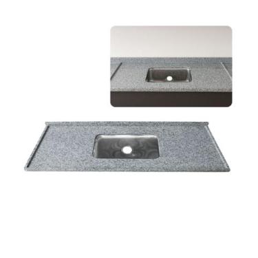 Imagem de Pia de Cozinha Granito Corumbá 100cm Cuba Inox Rasa Simples - Rainha d