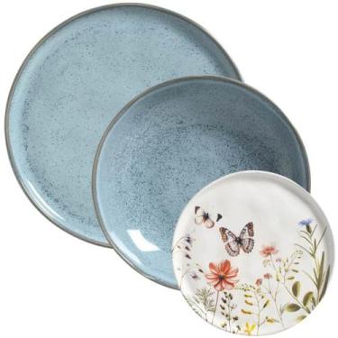 Imagem de Jogo Pratos Cerâmica Raso 27cm Fundo 830ml e Sobremesa 21,5cm Porto Br