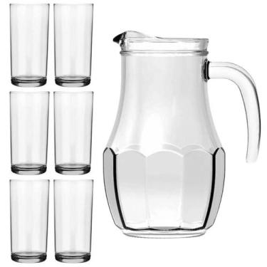 Imagem de Conjunto Jarra Tango 750ml e 6 Copos Long Drink 300ml Água Suco Alça N