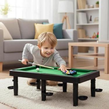 Imagem de Mini Mesa de Bilhar Sinuca Infantil com 2 Tacos e Bolinhas - DDG TOYS