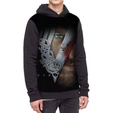 Imagem de Moletom Com Capuz Série Vikings Ref:276 - smoke, Preto, GG
