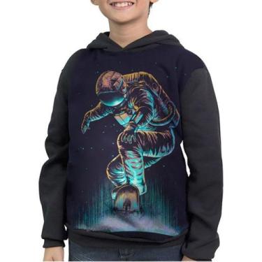 Imagem de Casaco Moletom Infantil Skate Astronauta Skatista - smoke, Preto, 2