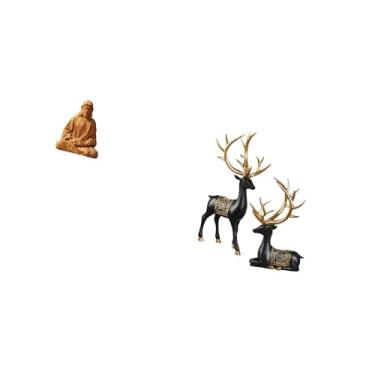 Imagem de Fenteer Estátua de Resina de Rena Do Sagrado Coração de Jesus, Estatueta Católica Colecionável de Veado para Corredor, Quarto, Escritório, Mesa, Armário, Mesa