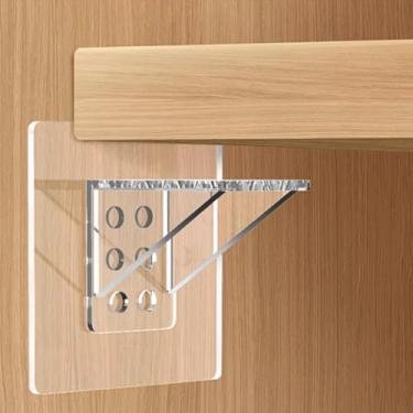 Imagem de Pinos De Suporte De Prateleira Autoadesivos Transparentes Para Prateleiras De Armário De Cozinha, Pinos De Suporte De Prateleira De Plástico Forte, Pinos De Suporte Triangulares, Sem Broca