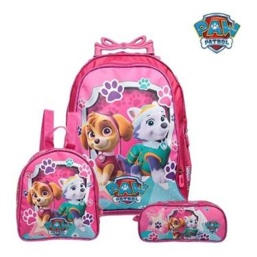 Imagem de Kit Mochila Patrulha Canina Skye Infantil Meninas Carrinho - Outras Ma