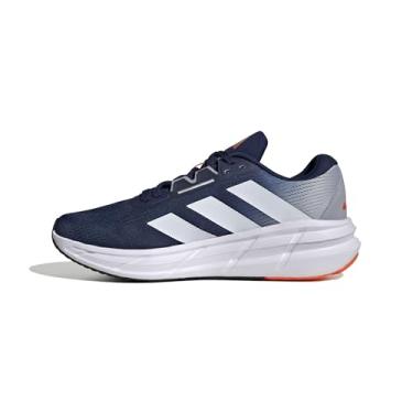 Imagem de adidas Tênis de corrida masculino Questar 3, Azul escuro/branco/laranja impactante, 44