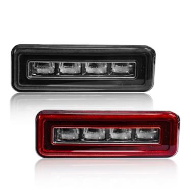 Imagem de JOLUNG Luz de ré traseira compatível com Defender 90 110 130 2020-2025 Luzes de para-choque traseiro com acabamento de lâmpada refletora reversa, 1 par (quatro luzes)