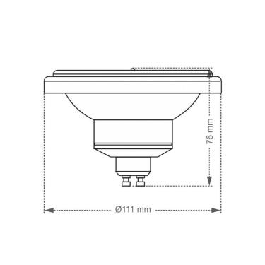 Imagem de Lâmpada Led Taschibra Ar111 12° 12w Gu10 Bivolt 2700k Luz Amarela