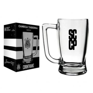 Imagem de Caneca corinthians taberna 340 ml vidro cerveja chope oficial - Allmix